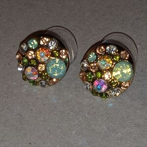 Sparkle Rhinestone Gold Tone Earrings
